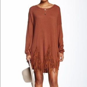 Love Riche Sweater Fringe Dress